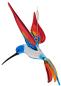 Preview: Hängevogel, Kolibri (blau-gelb-rot)